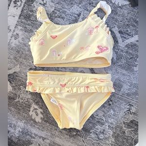 Roxy Toddler Girls Bikini, Light Yellow Runs Small Size 3